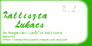 kalliszta lukacs business card